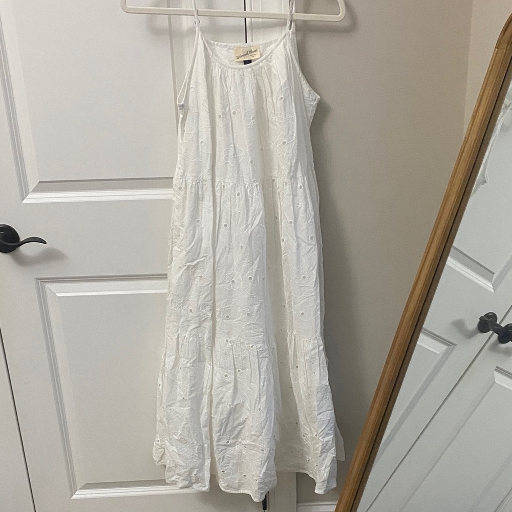White Maxi Dress with Floral Design